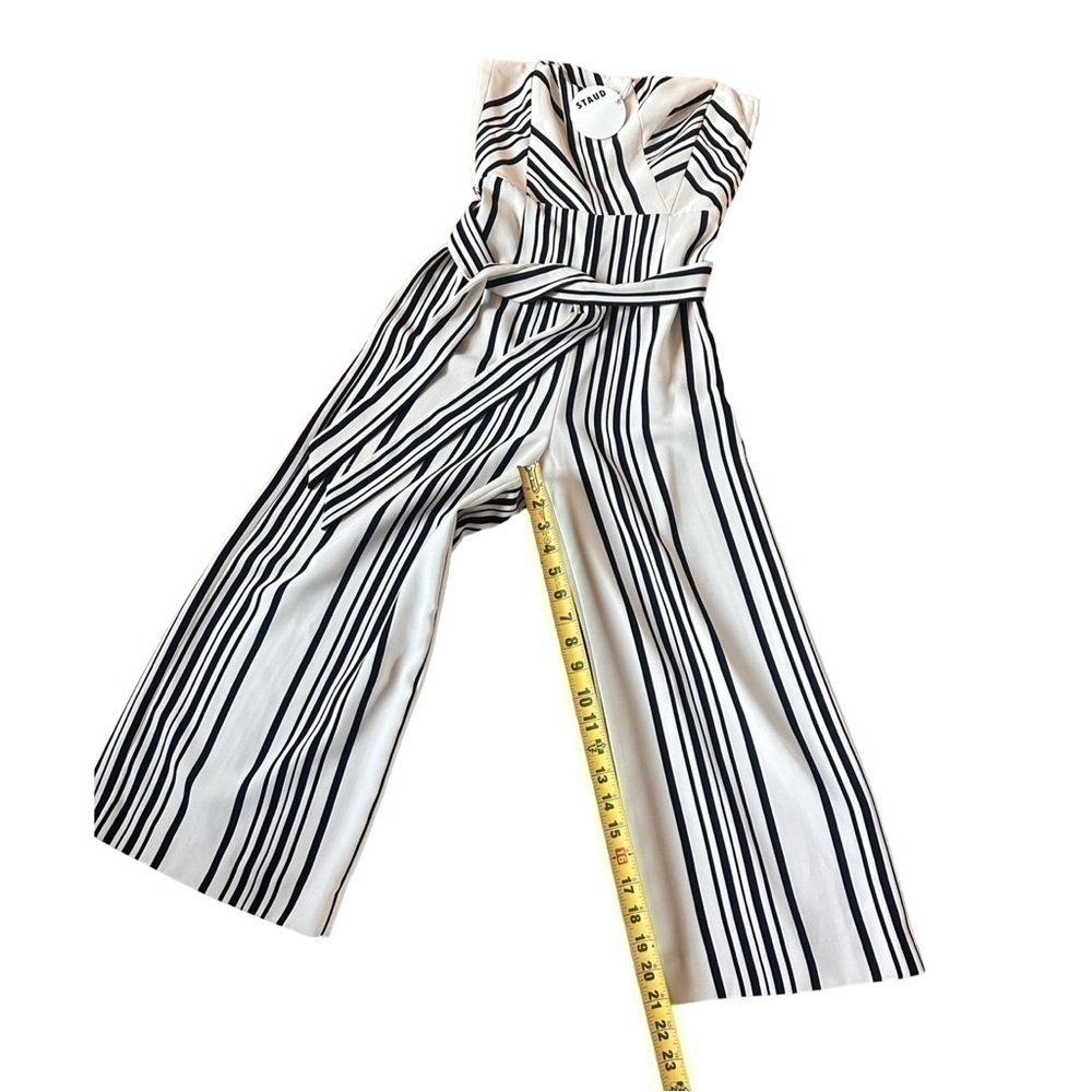 STAUD Black and White Striped Jumpsuit - Picture 5 of 7